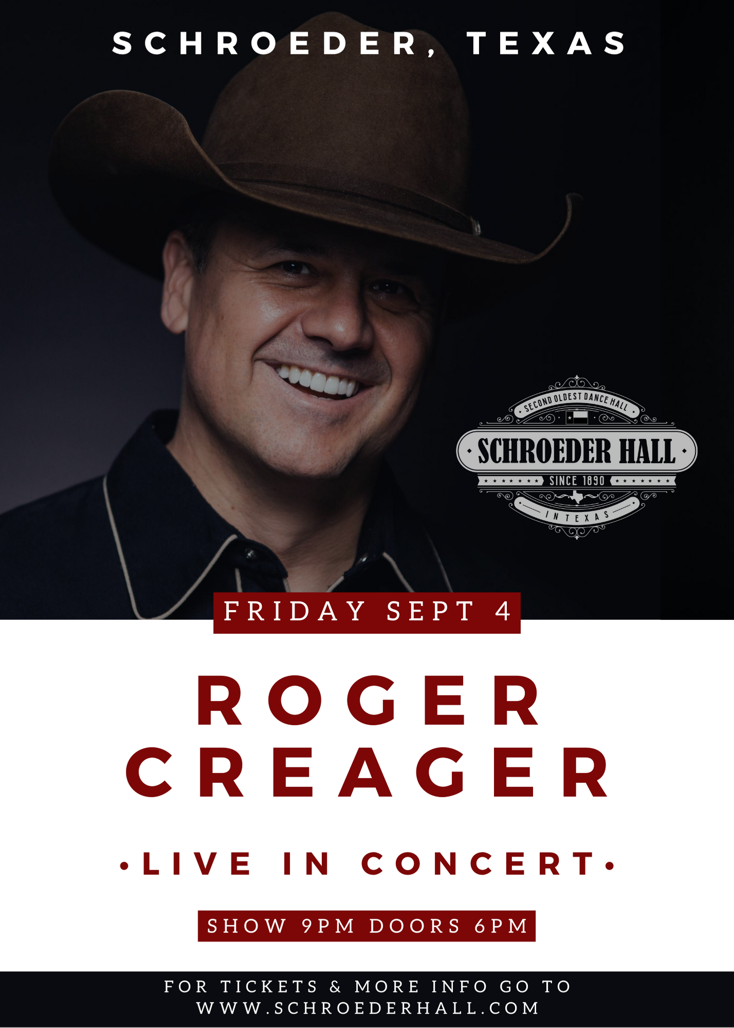 Roger Creager LIVE at Schroeder Hall